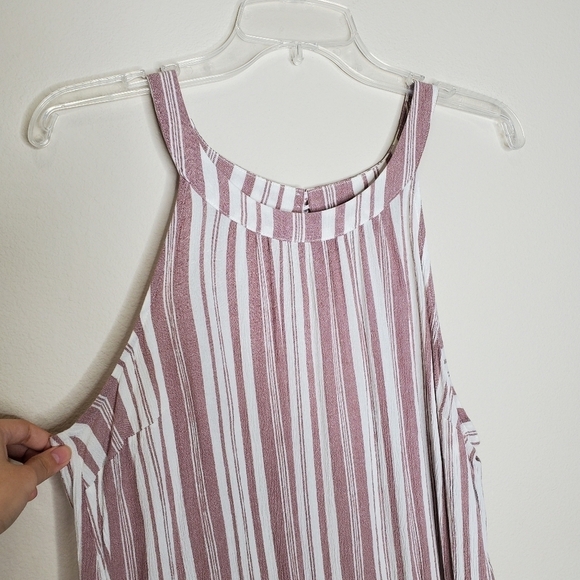 Torrid Pink & White Striped Halter High Neck Goddess Tank Top - Picture 4 of 8